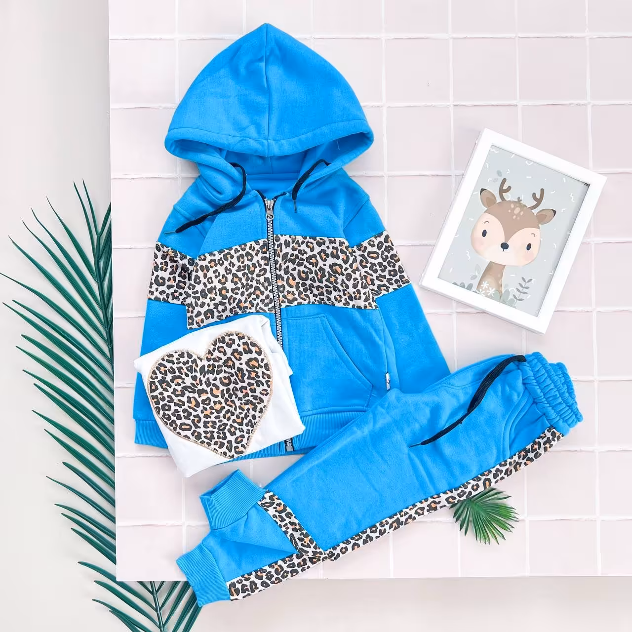 سه تیکه سویشرت پیراهن شلوار، جنس دورس سه نخ. داخل کرک، مناسب 2 تا 10 سال ، کیفیت عالی