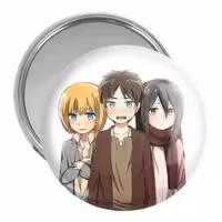 آینه جیبی خندالو مدل ارن و میکاسا و ارمین انیمه اتک آن تایتان Attack on Titan کد 11030