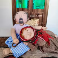 عروسک پارچه ای بی بی و بابابزرگ 40 سانتی رضوانه کد60