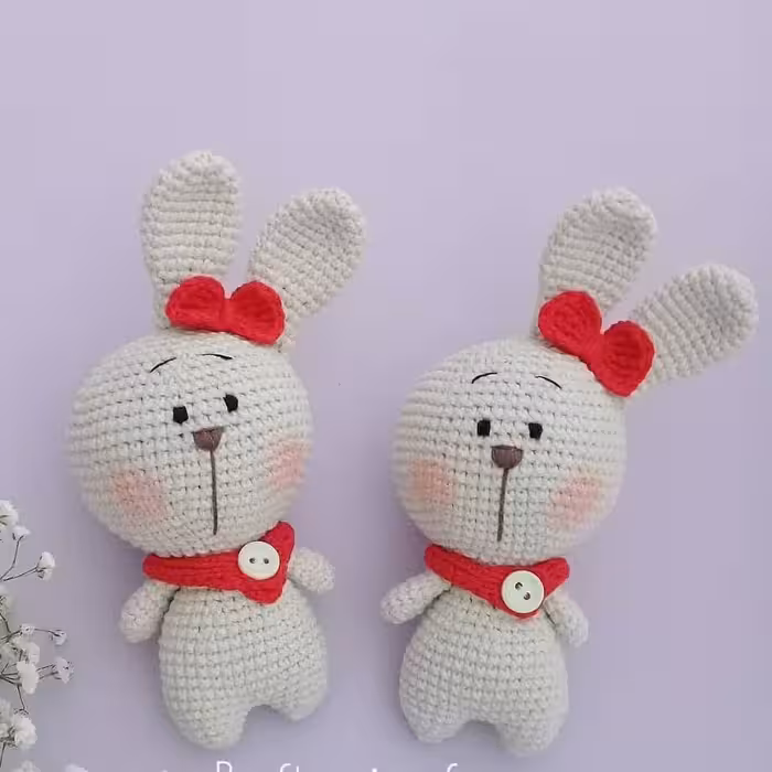 عروسک خرگوش سفید دستباف ناری