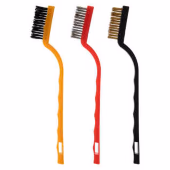 ست 3 عددی فرچه دستی طرح مسواک سیمی و مویی مناسب اجاق گاز کیف کفش دوچرخه خودرو