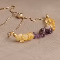 دستبند آسانسوری با سنگ سیترین وامیتیست شاران 