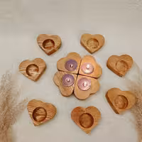 جاشمعی چوبی طرح قلب ( ارسال پس کرایه )