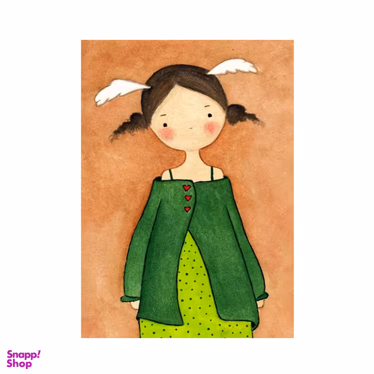 مگنت طرح فرشته تپلی سر بال کد SABZ سایز 5×7 سانتی متر