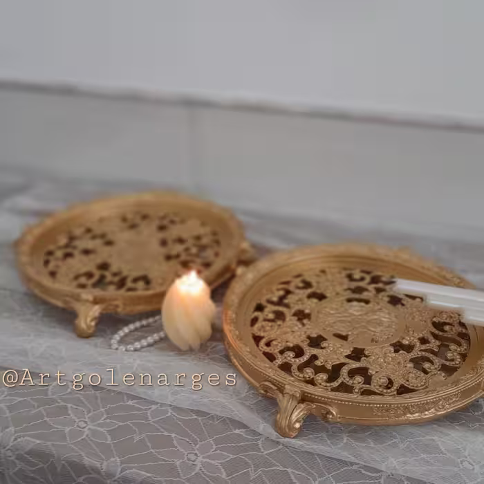 سینی نقشینه جنس پلی استر و کف شیشه