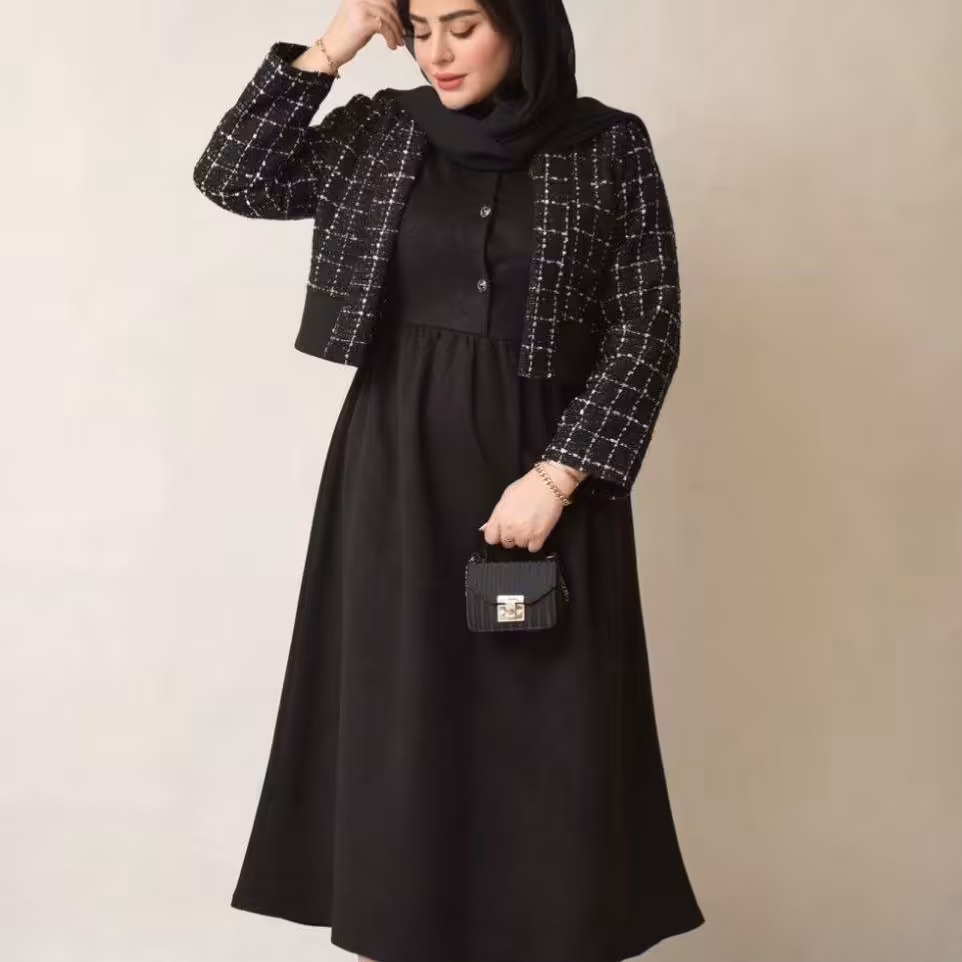 ست پیراهن و کراپ جنس پیراهن مخمل سوییت کراپ شنل ترک