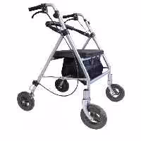 رولیتور (واکر صندلی دار) آلومینیومی تاشو سبد دار بدون جاپایی (پس کرایه درب منزل)