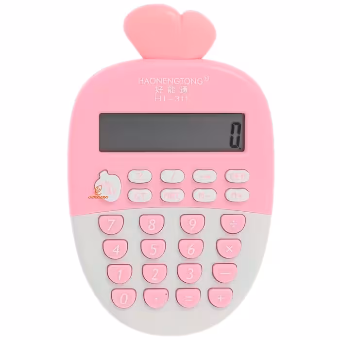 ماشین حساب فانتزی 12 رقمی 7836 طرح هویج صورتی BITOON