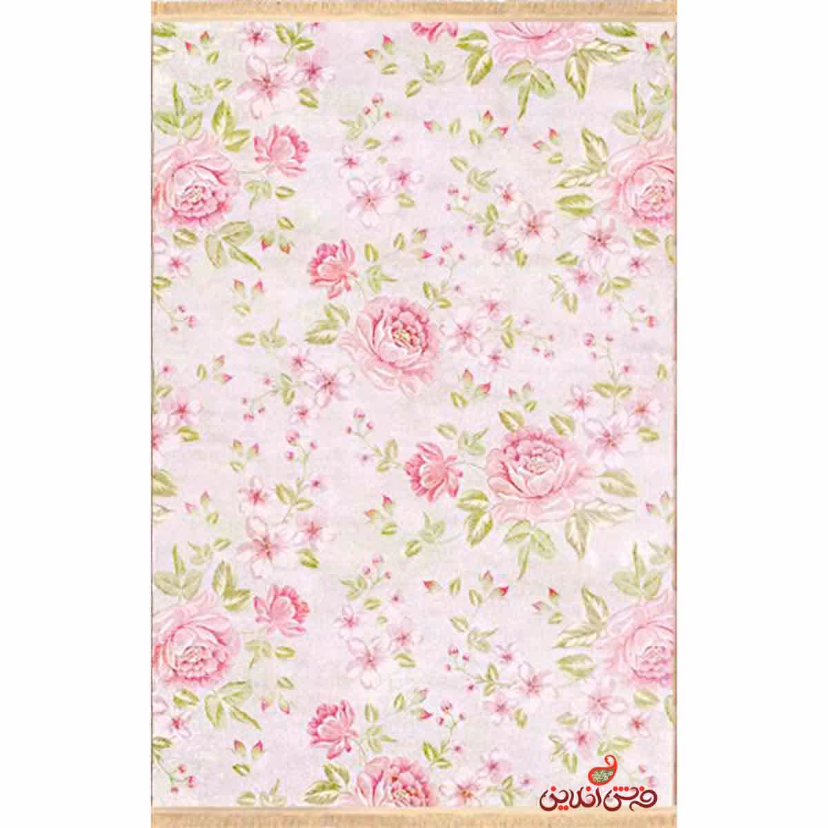 فرش ماشینی کلاریس کلکسیون مدرن کد  100443 صورتی