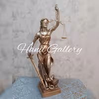 مجسمه عدالت بزرگ 86 سانتیمتر ی با ترازوی برنجی(هزینه ارسال به عهده مشتری میباشد)