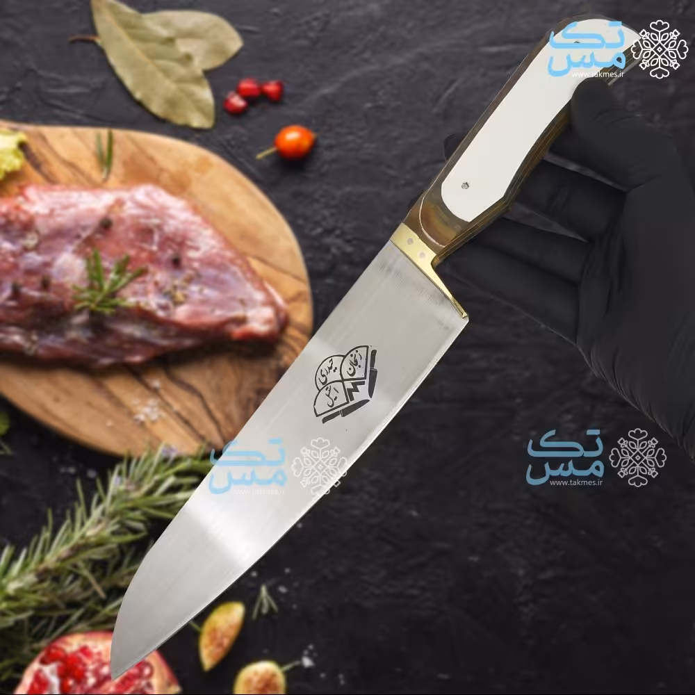 چاقوی آشپزخانه حیدری دسته کائوچو سفید سایز 5