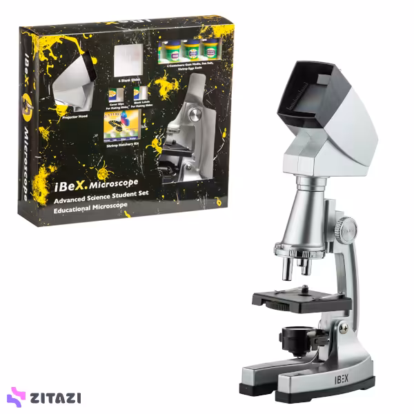 IBEX - میکروسکوپ دانش آموزی مدل Pioneer - تک چشمی ثابت با بزرگنمایی 1200 و بدنه پلاستیکی