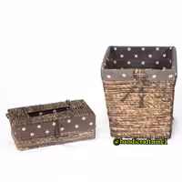 جا دستمال و سطل پارچه دار