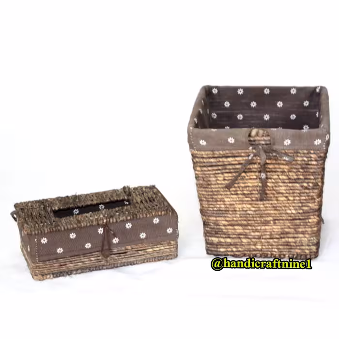 جا دستمال و سطل پارچه دار