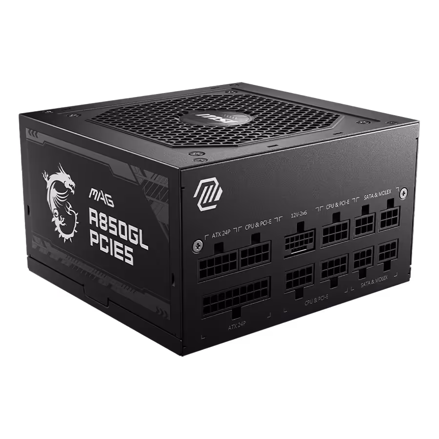 پاور 850 وات ام اس آی MSI MAG A850GL PCIE5 BLACK | فروشگاه گیمینگ تکاف