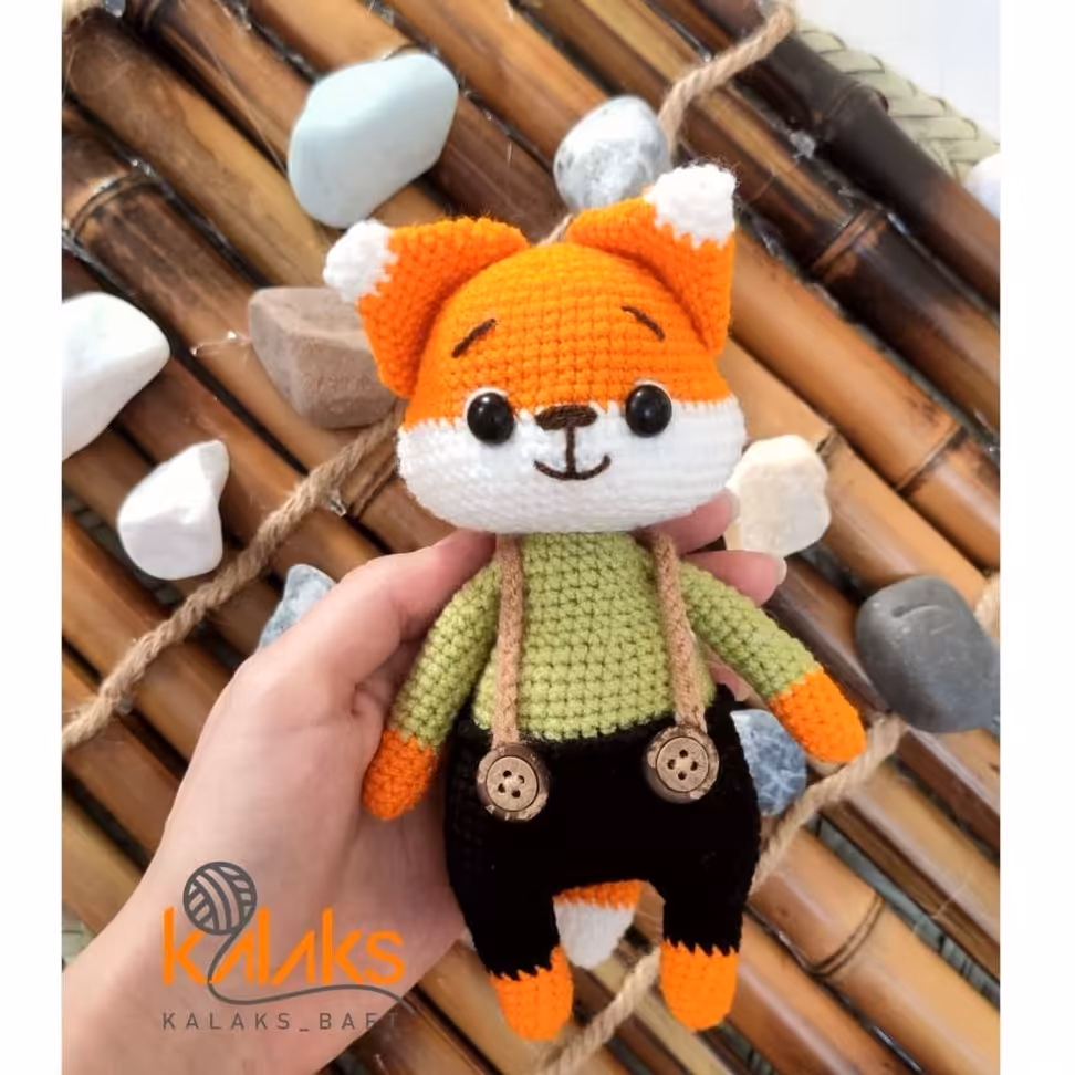 عروسک روباه دست بافت