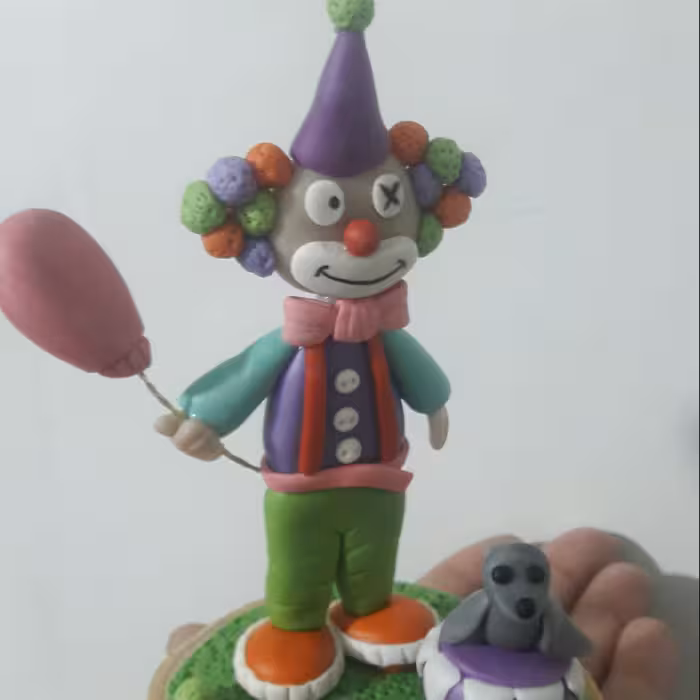 مجسمه دلقک قابل اجرا برای تاپر کیک مگنت جا سویئچی و گیفت تولد قابل شستشو 