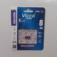 مموری 8گیگ vico مدل UHS-1-کلاس 10-سرعت80-دارای گارانتی مادام العمر