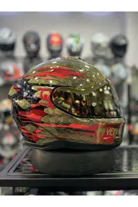 کلاه کاسکت موتورسیکلت چند رنگ ایمنی LED SKWAL I3 VENUM  1 منظره یاب طلای Shark