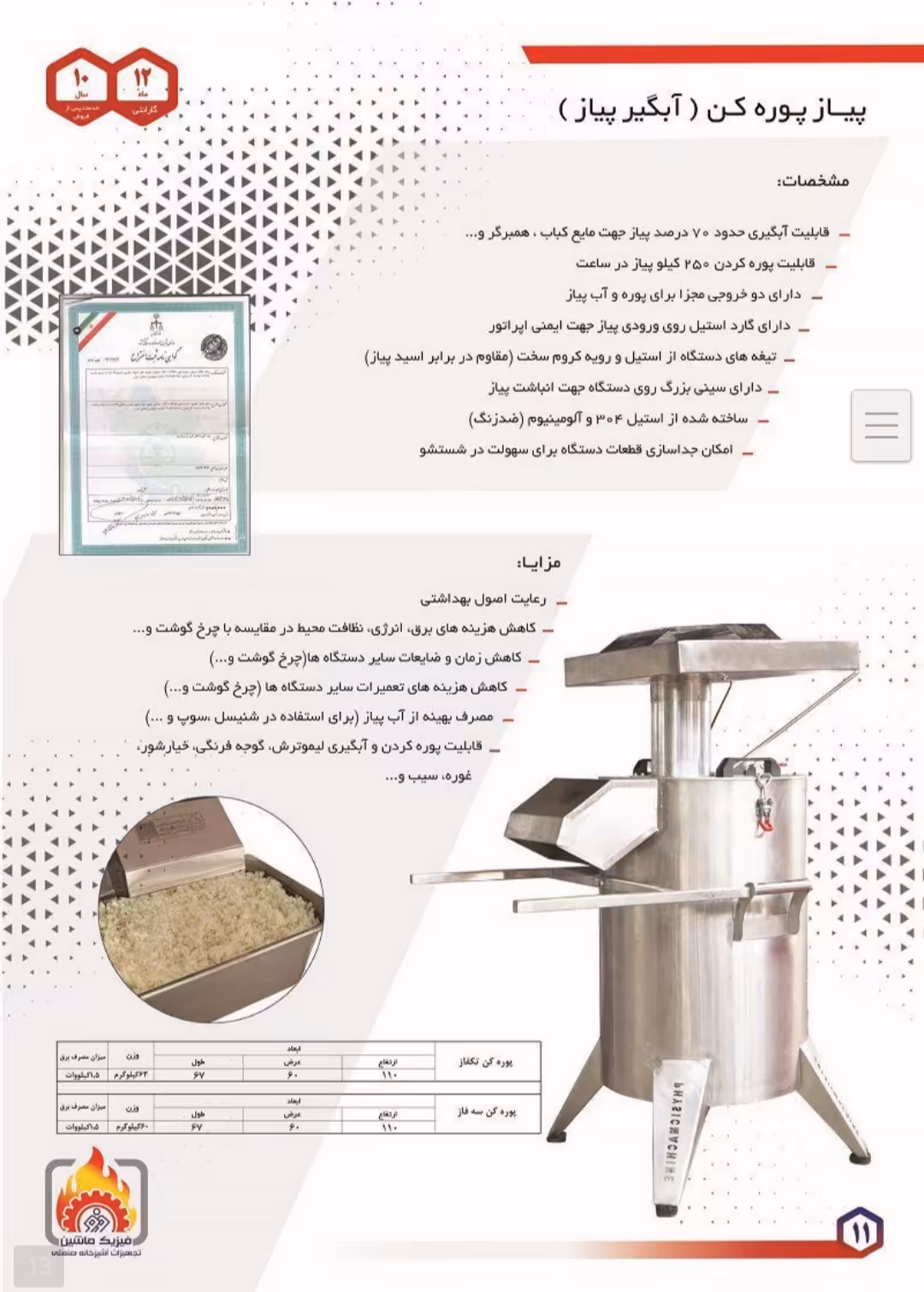 پوره کن پیاز 3 فاز