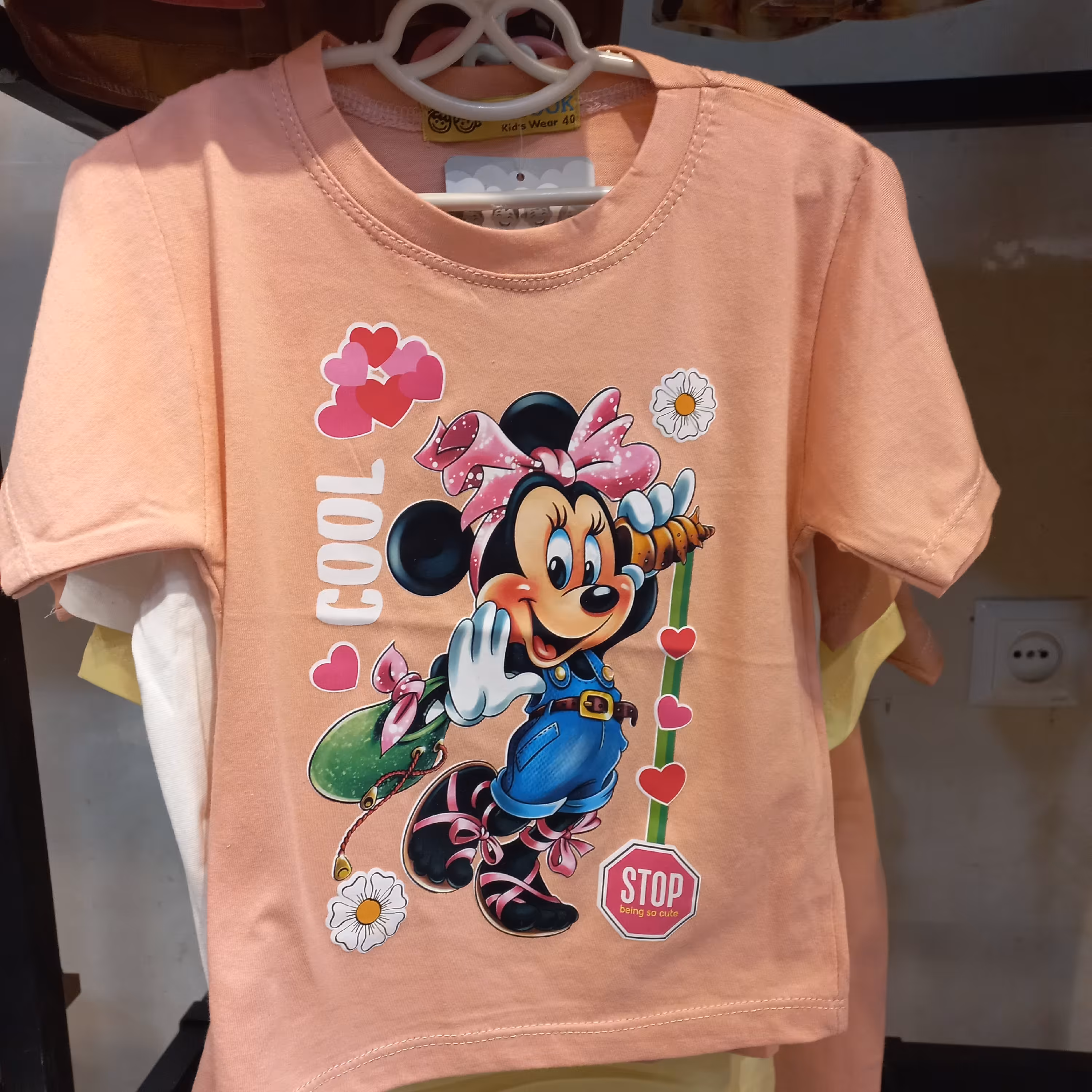 تی شرت تک دخترانه طرح میکی موس
