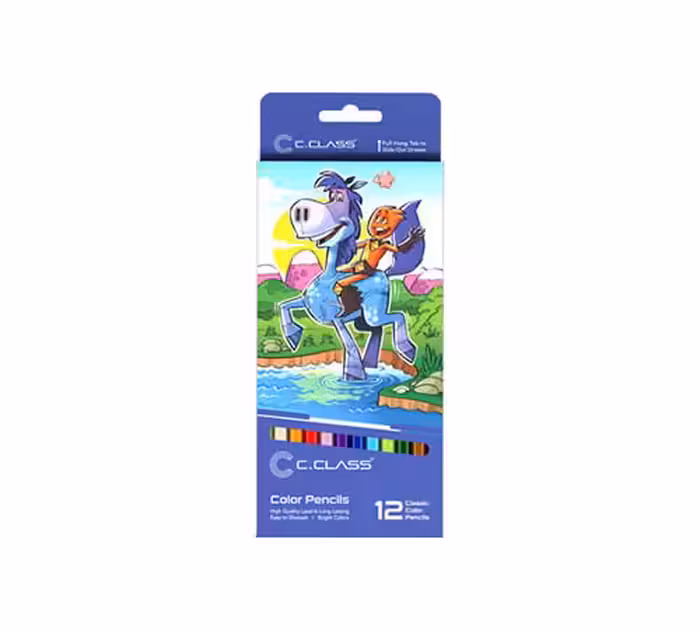مداد رنگی 12 رنگ جعبه مقوایی سی کلاس کد PC457812