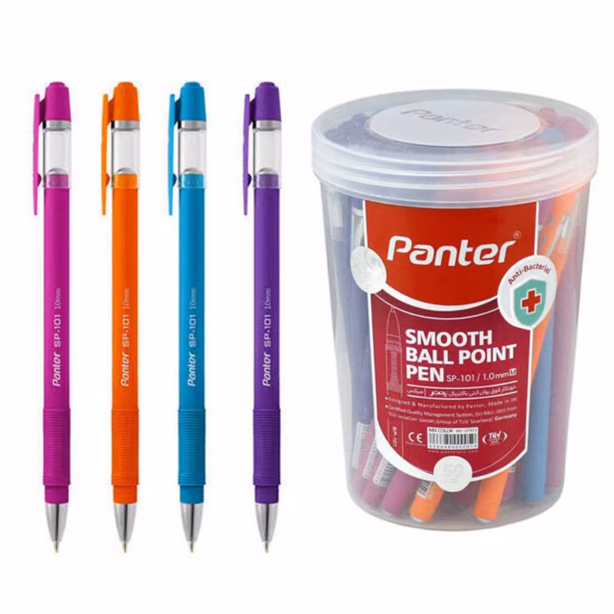 خودکار پنتر رنگی 1 میل کد SP101 بسته 50 عددی 