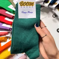 جوراب سبز یشمی ساقدار ساده پنبه فری سایز