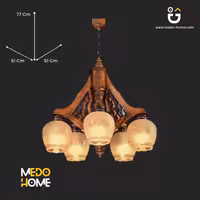 لوستر چوبی منجی مدل بردیا 5 شعله