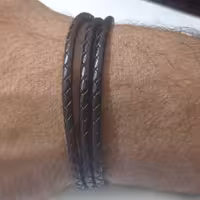 دستبند نواری چرم طبیعی