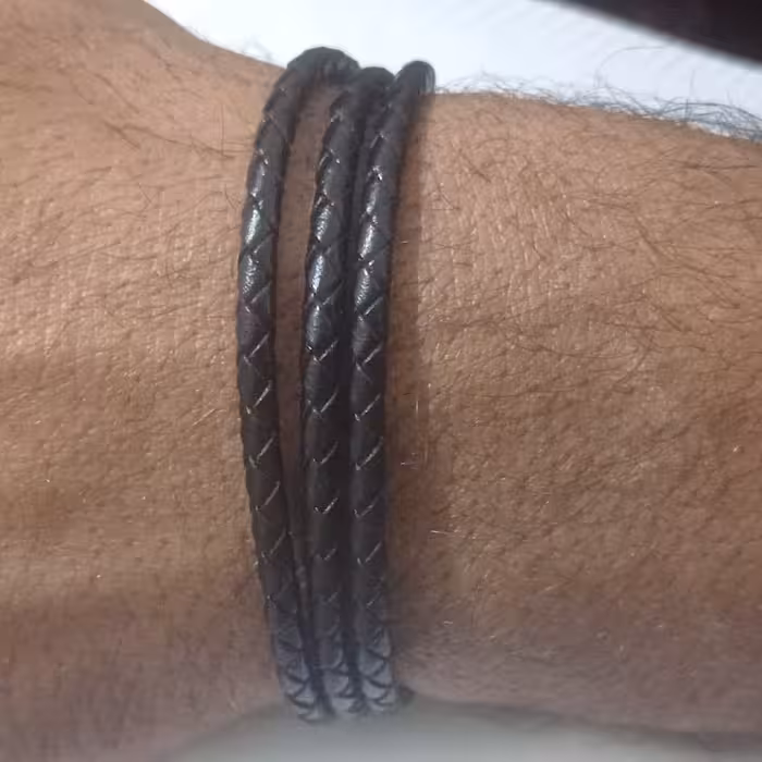 دستبند نواری چرم طبیعی