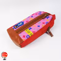 جامدادی اسپرت دو زیپ طرح لویی ویتون صورتی الوند