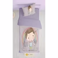 ست روتختی  کودک و نوجوان  طرح پسرک و رنگین کمان (روتختی ، ملافه و دو عدد بالشت)