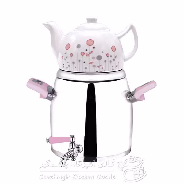 کتری و قوری 5 لیتر شیردار دسته رنگی یونیک مدل UN-7540