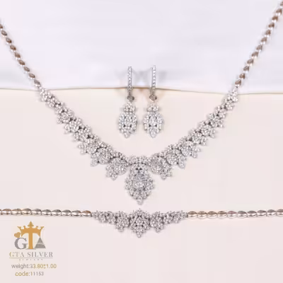 سرویس نقره زنانه طرح ایتالیایی شکیل و سلطنتی عیار 925 کد 11153