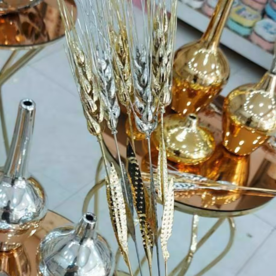 شاخه گندم  جنس برنجی آب کاری شده-رنگ طلایی نقره ای-کیفیت عالی