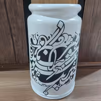 کوزه سفالی طرح خوشنویسی کاردست