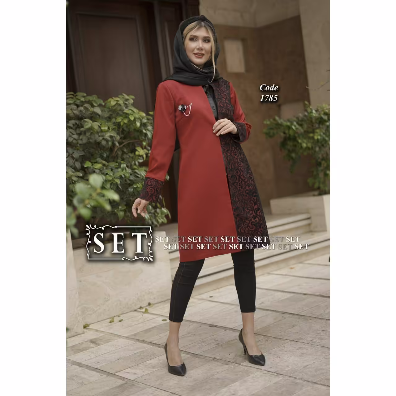 مانتو زنانه مدل نیروانا کد 1785 زرشکی
