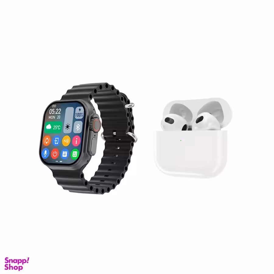 ست ساعت هوشمند و ایرپاد مدل M0608 مجموعه 2 عددی