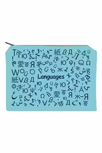 زیپ کیف سایز A4 Language آبی روشن دات نوت
