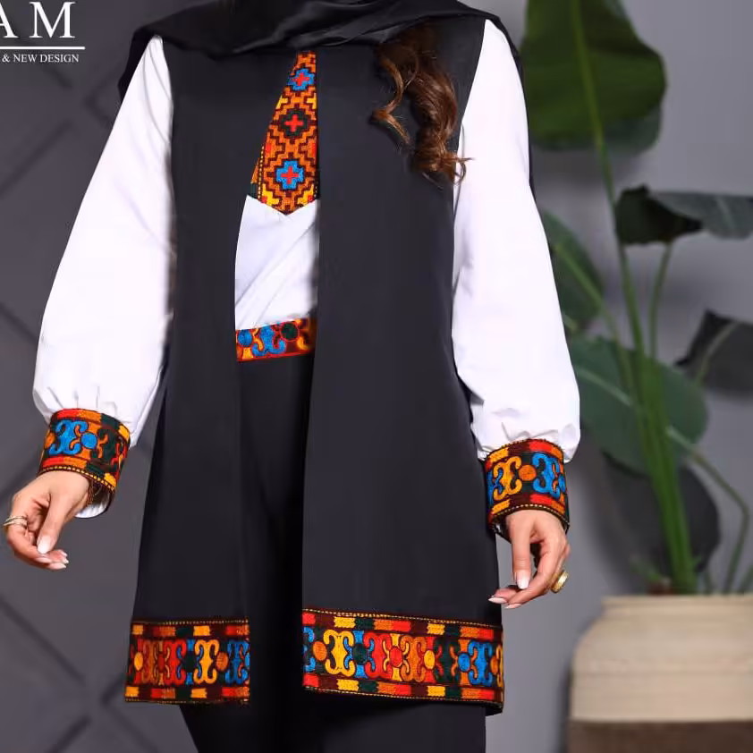ست سه تیکه زنانه سوزن دوزی با خرجکار تور سوزن دوزی