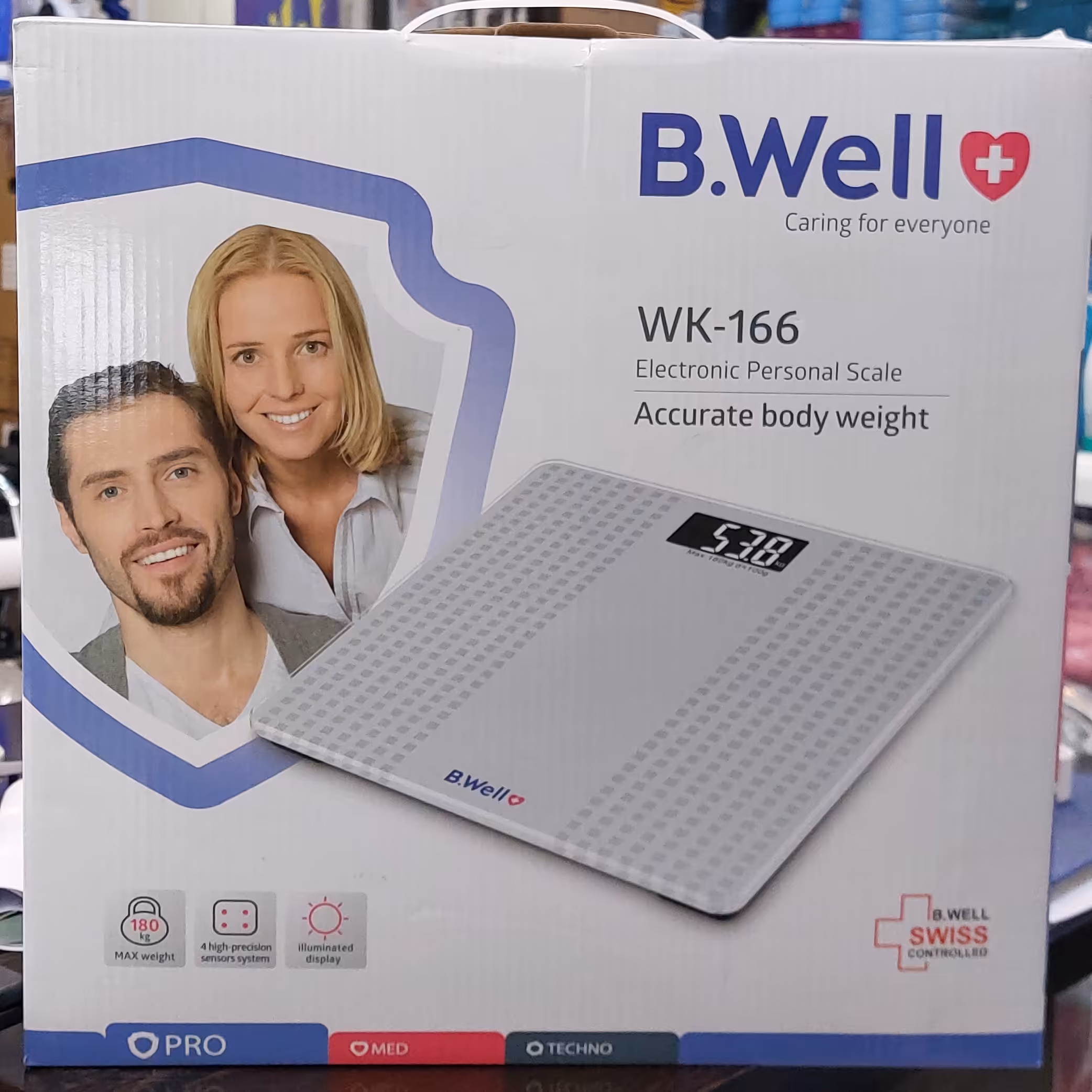 ترازوی دیجیتال مارک بی ول.تحمل وزن تا180 کیلوگرم.2سال گارانتی شرکتی