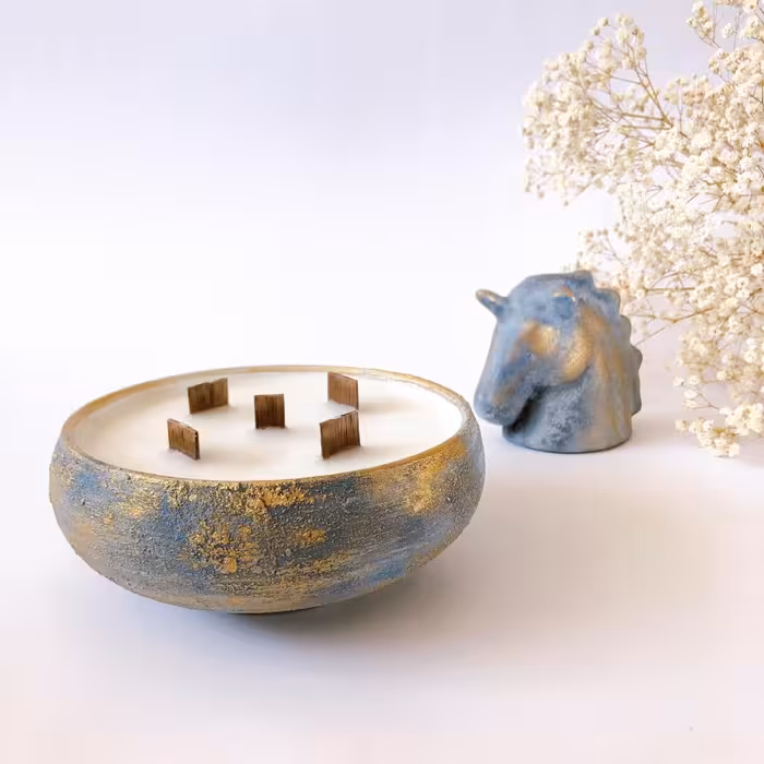 شمع کاسه ای سرامیکی پتینه