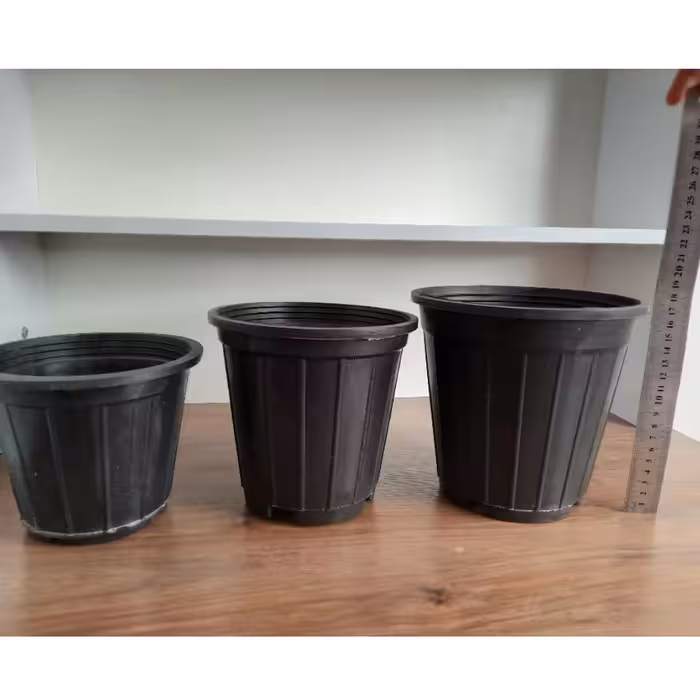 پک سه عددی گلدان مشکی سطل 4 و سطل سه و نیم و سطل 3