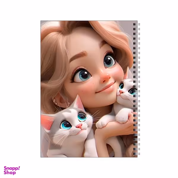 دفتر مشق 100 برگ بامبیلیپ طرح دختر و بچه گربه ها کد 0338957