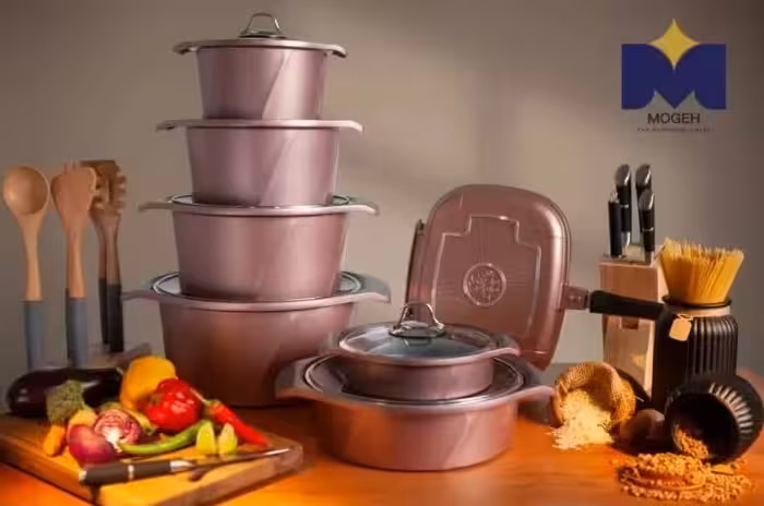 سرویس قابلمه موگه MOGEH رزگلد 14 پارچه