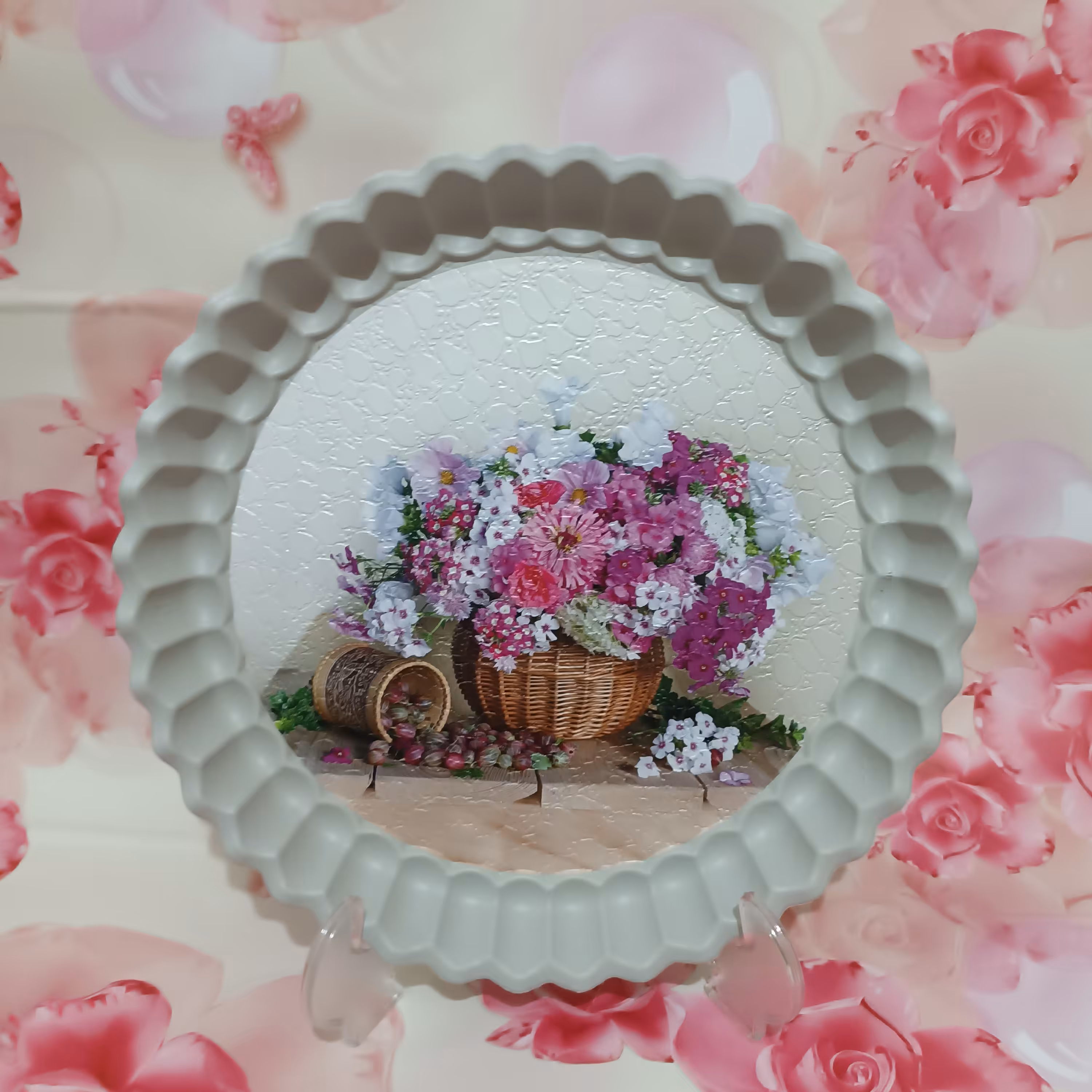 سینی پلاستیکی دایره ای دالبری،رنگ سفید ،قطر28