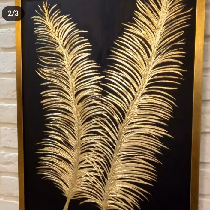 تابلونقاشی پر برجسته کار شده با ورق طلا