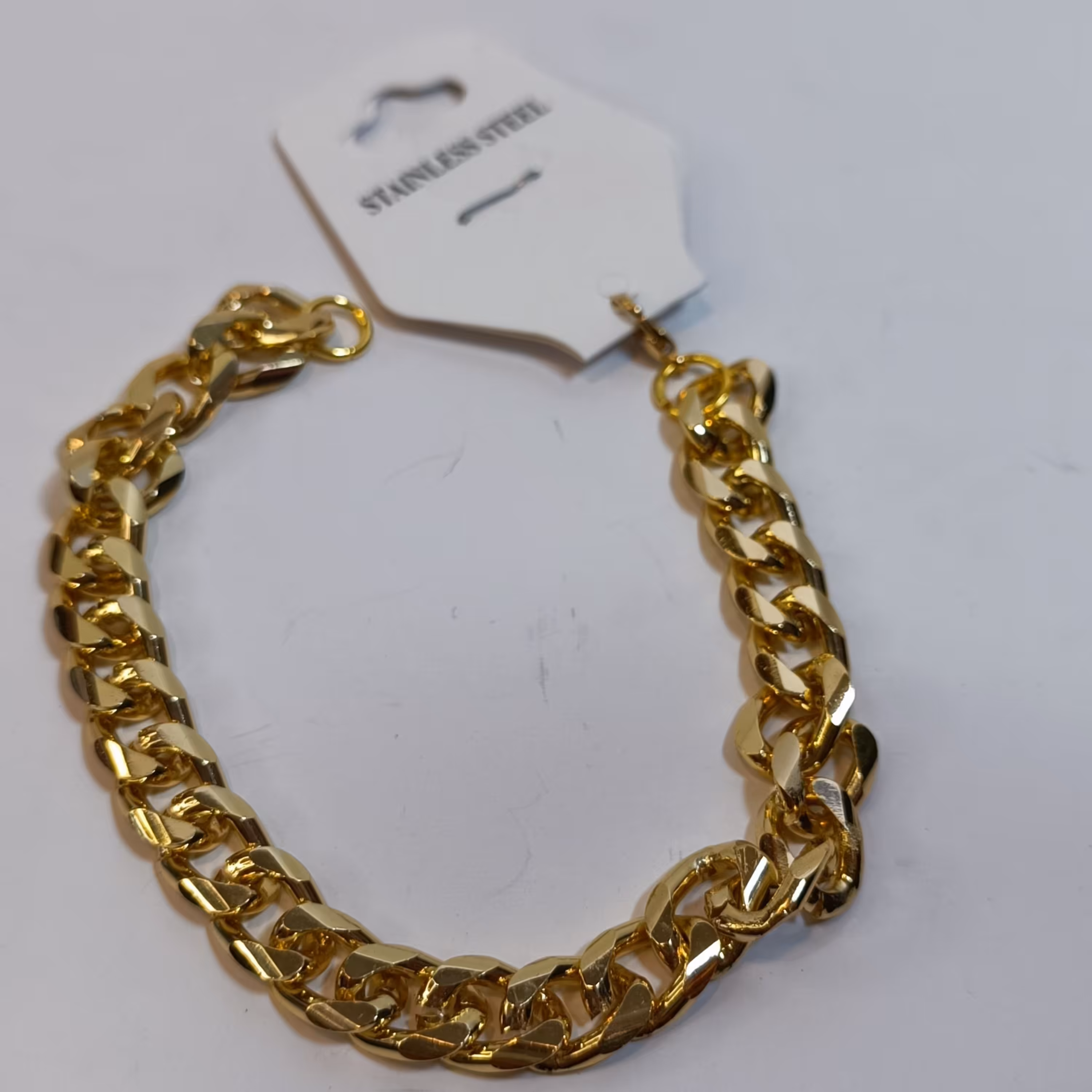 دستبند زنجیری مدل  آلومینیوم طلایی