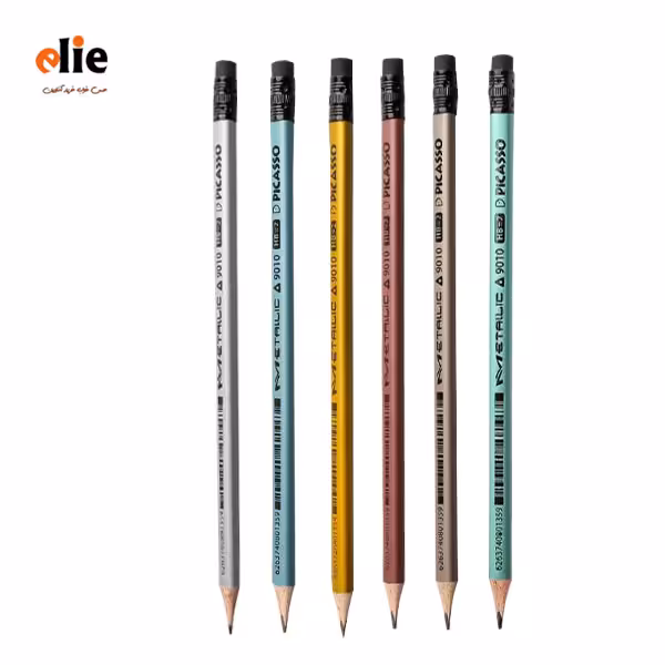 مداد مشکی سه پهلو پیکاسو مدل متالیک بسته 6 عددی